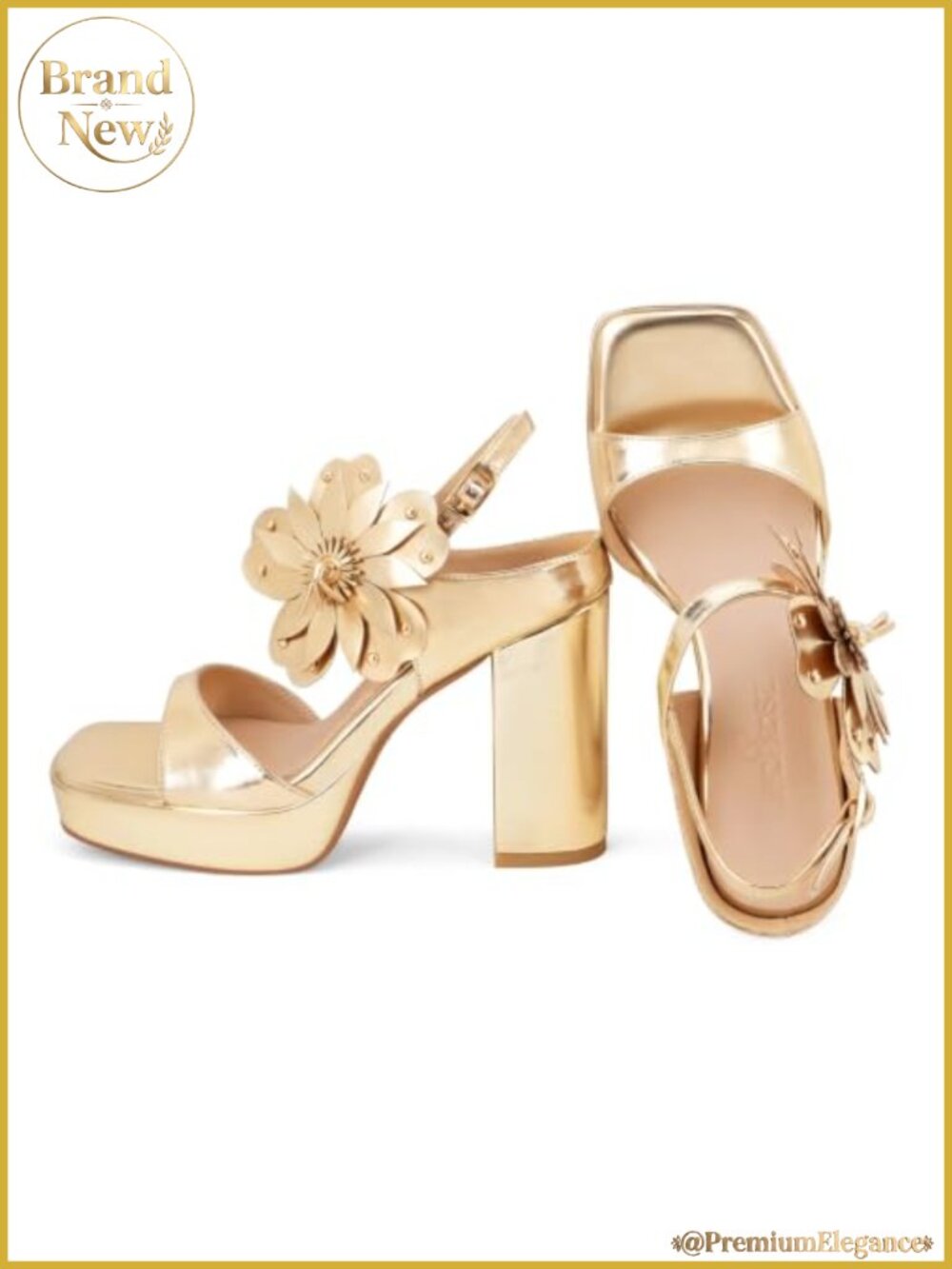 Floral Platform Sandals Strappy Heeled Sandals For Women